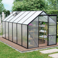 6' x 12' FT Alora Heavy-Duty Black Polycarbonate Greenhouse With Raised Base And Anchor