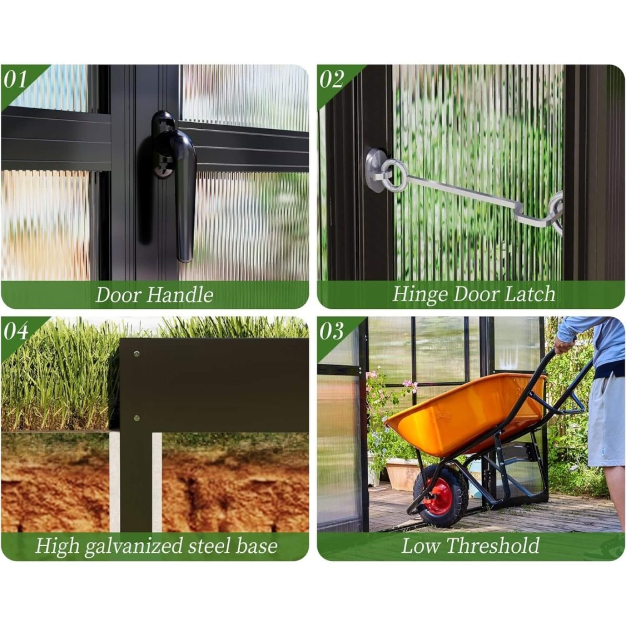 12 ' x 13' 5" FT Premium Extra Large Outdoor Aluminum Polycarbonate Greenhouse With Quick Connect Fitting
