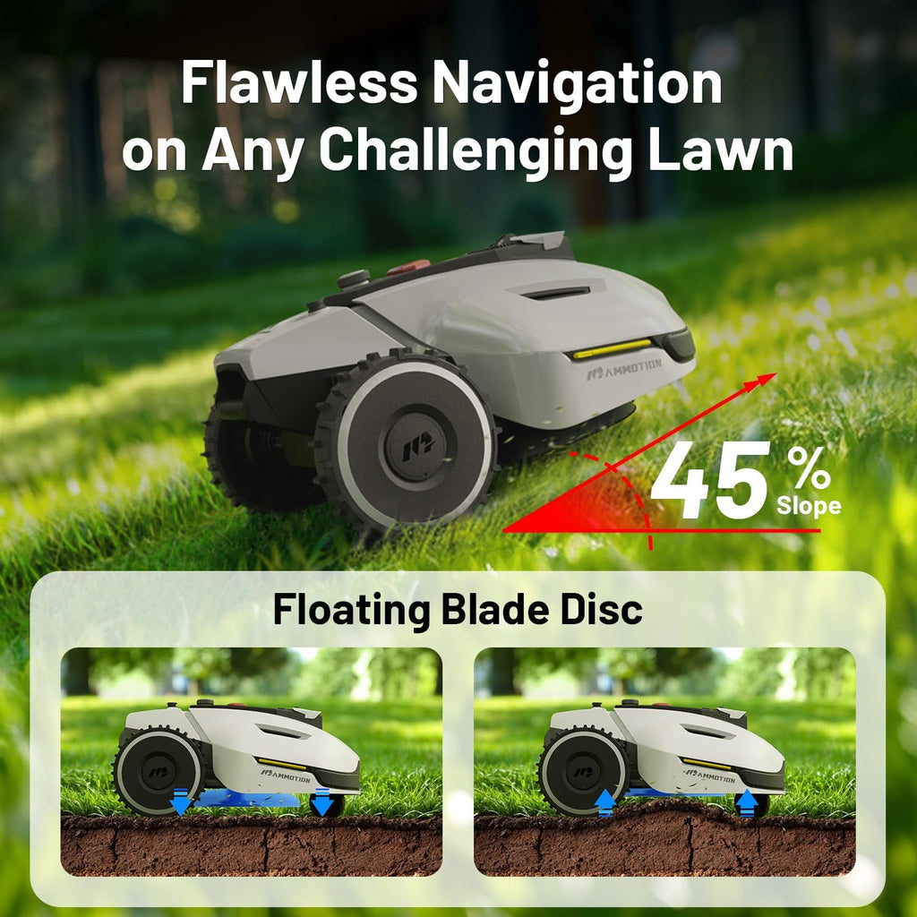 Mammotion YUKA mini 800H Robotic Lawn Mower, Reception 0.2 Acre, No Wire, No RTK Installation, Free NetRTK+AI Vision Positioning, 50% Slope, 15 Mowing Zones, Cutting Height 2''~3.5''